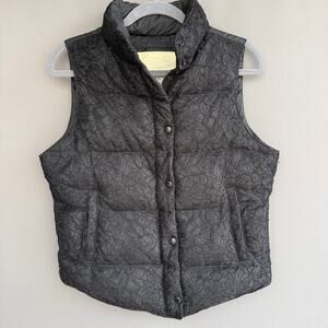 Denim & Supply Ralph Lauren black lace puffer vest - full zip - 90s - size S